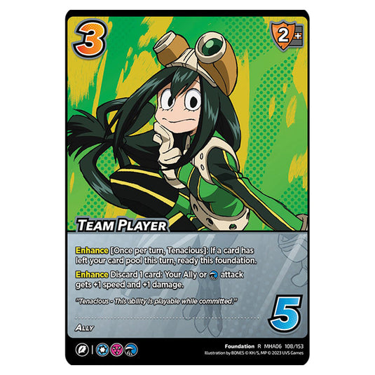 Team Player card from the My Hero Academia set Jet Burn R MHA06 108/153