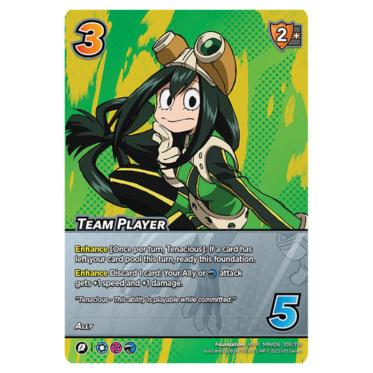 Team Player card from the My Hero Academia set Jet Burn XR-R MHA06 108/153