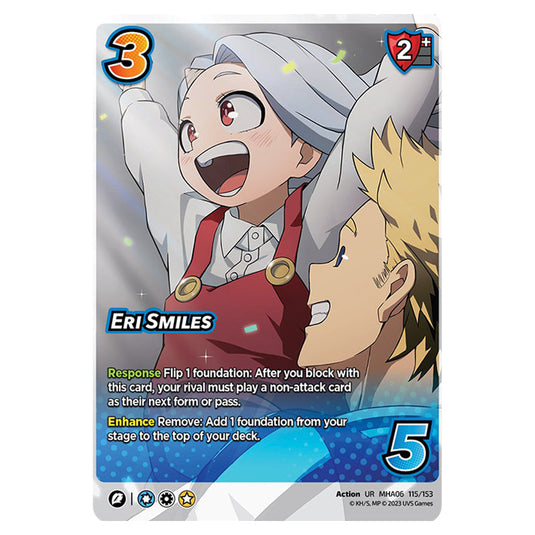 Eri Smiles card from the My Hero Academia set Jet Burn UR MHA06 115/153