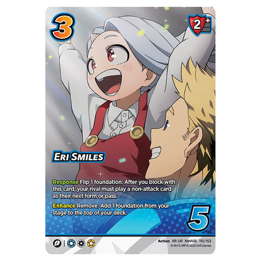 Eri Smiles card from the My Hero Academia set Jet Burn XR-UR MHA06 115/153