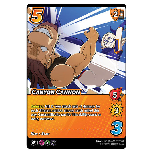 Canyon Cannon card from the My Hero Academia set Jet Burn UC MHA06 122/153