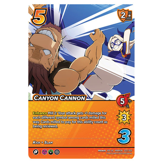 Canyon Cannon card from the My Hero Academia set Jet Burn XR-UC MHA06 122/153