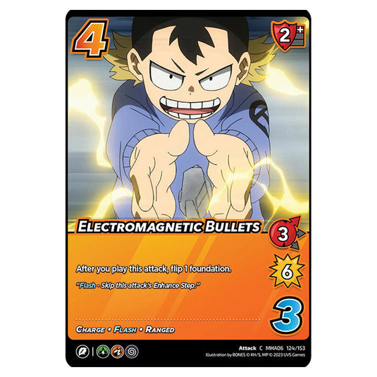 Electromagnetic Bullets card from the My Hero Academia set Jet Burn C MHA06 124/153