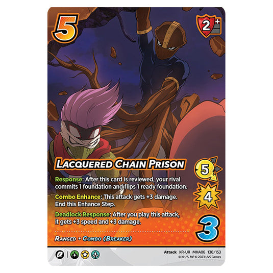 Lacquered Chain Prison card from the My Hero Academia set Jet Burn XR-UR MHA06 130/153