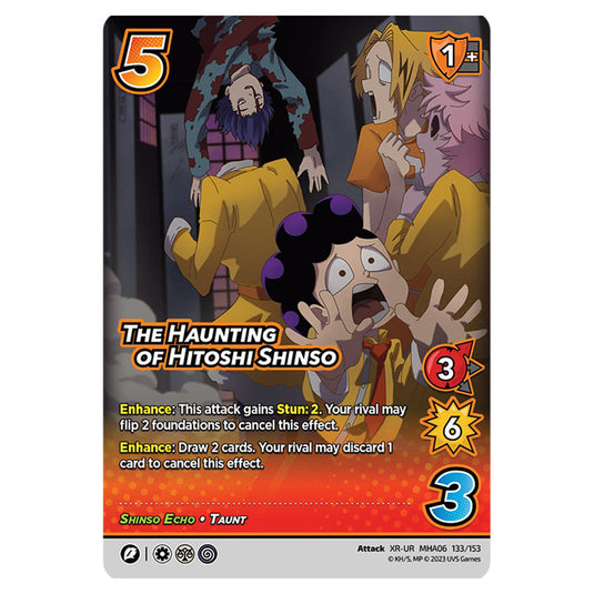 The Haunting of Hitoshi Shinso card from the My Hero Academia set Jet Burn XR-UR MHA06 133/153