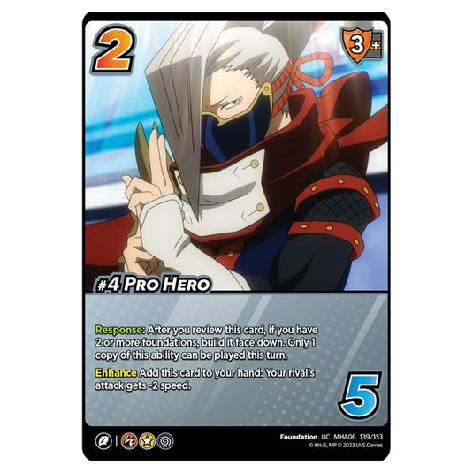 #4 Pro Hero card from the My Hero Academia set Jet Burn UC MHA06 139/153