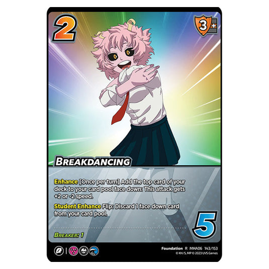 Breakdancing card from the My Hero Academia set Jet Burn R MHA06 143/153