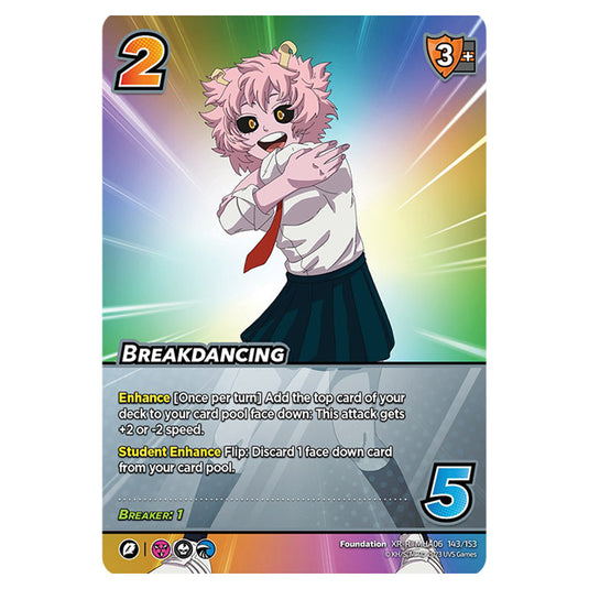 Breakdancing card from the My Hero Academia set Jet Burn XR-R MHA06 143/153