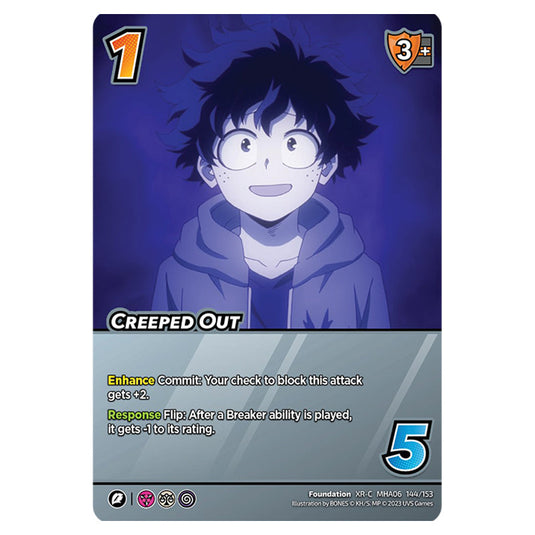 Creeped Out card from the My Hero Academia set Jet Burn XR-C MHA06 144/153