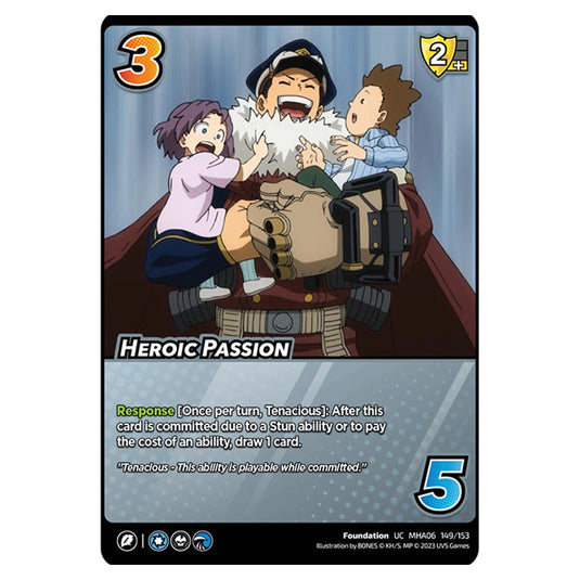 Heroic Passion card from the My Hero Academia set Jet Burn UC MHA06 149/153