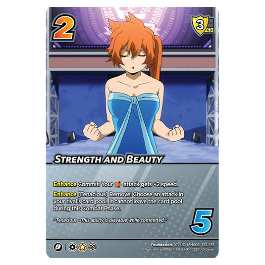 Strength and Beauty card from the My Hero Academia set Jet Burn XR-UC MHA06 152/153