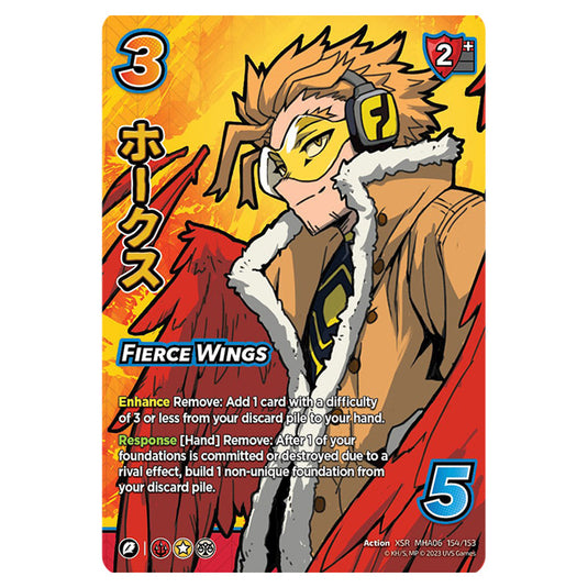 Fierce Wings (XSR) card from the My Hero Academia set Jet Burn XSR MHA06 154/153