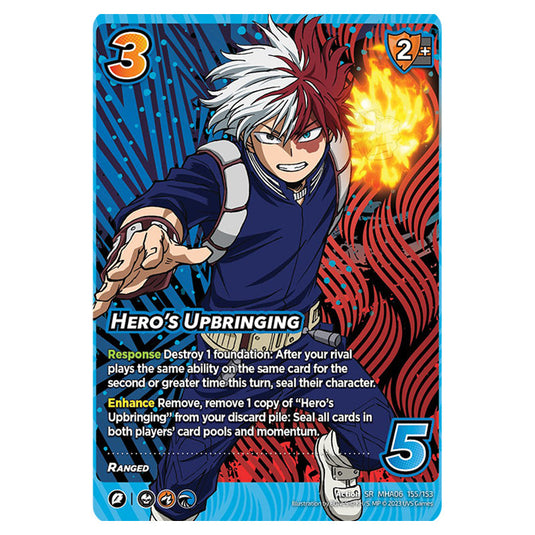 Hero's Upbringing card from the My Hero Academia set Jet Burn SR MHA06 155/153