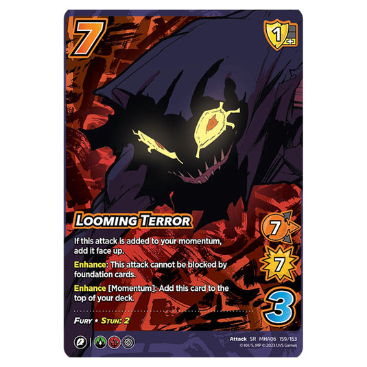 Looming Terror card from the My Hero Academia set Jet Burn SR MHA06 159/153