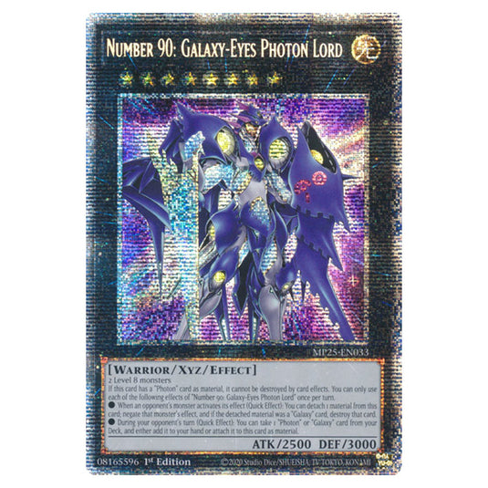 Number 90: Galaxy-Eyes Photon Lord MP25-EN033 card from the Yu-Gi-Oh! set 2025 Mega Pack