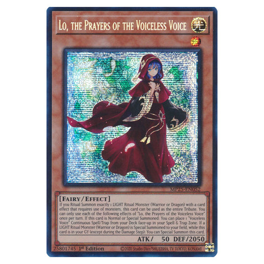 Lo, the Prayers of the Voiceless Voice MP25-EN052 card from the Yu-Gi-Oh! set 2025 Mega Pack