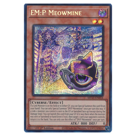 EM:P Meowmine MP25-EN054 card from the Yu-Gi-Oh! set 2025 Mega Pack