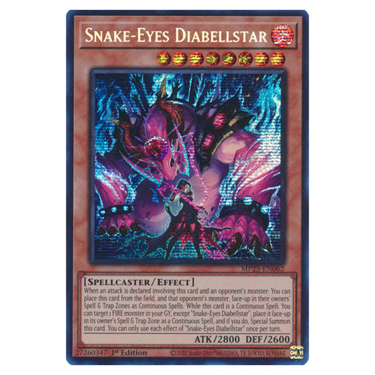 Snake-Eyes Diabellstar MP25-EN062 card from the Yu-Gi-Oh! set 2025 Mega Pack