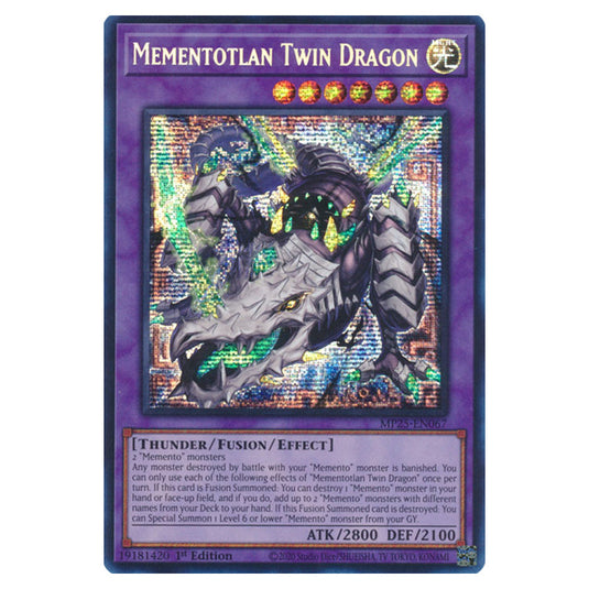 Mementotlan Twin Dragon MP25-EN067 card from the Yu-Gi-Oh! set 2025 Mega Pack
