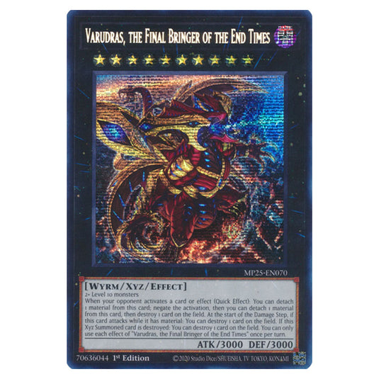 Varudras, the Final Bringer of the End Times MP25-EN070 card from the Yu-Gi-Oh! set 2025 Mega Pack