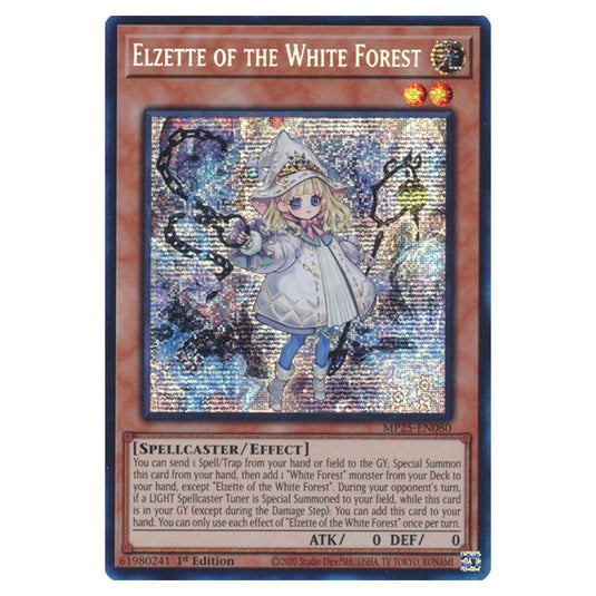 Elzette of the White Forest MP25-EN080 card from the Yu-Gi-Oh! set 2025 Mega Pack