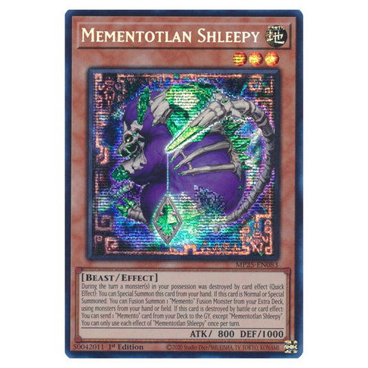 Mementotlan Shleepy MP25-EN083 card from the Yu-Gi-Oh! set 2025 Mega Pack