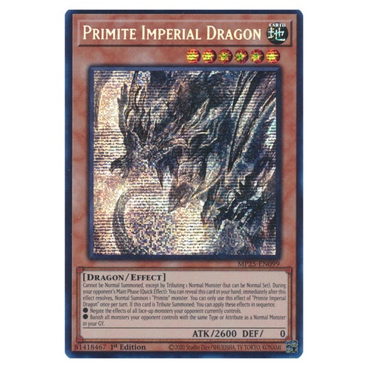 Primite Imperial Dragon MP25-EN099 card from the Yu-Gi-Oh! set 2025 Mega Pack