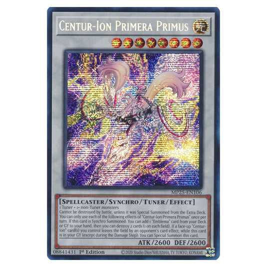 Centur-Ion Primera Primus MP25-EN106 card from the Yu-Gi-Oh! set 2025 Mega Pack