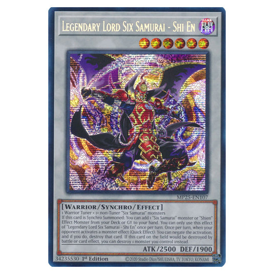 Legendary Lord Six Samurai - Shi En MP25-EN107 card from the Yu-Gi-Oh! set 2025 Mega Pack