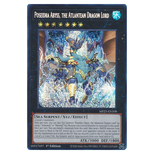 Poseidra Abyss, the Atlantean Dragon Lord MP25-EN108 card from the Yu-Gi-Oh! set 2025 Mega Pack