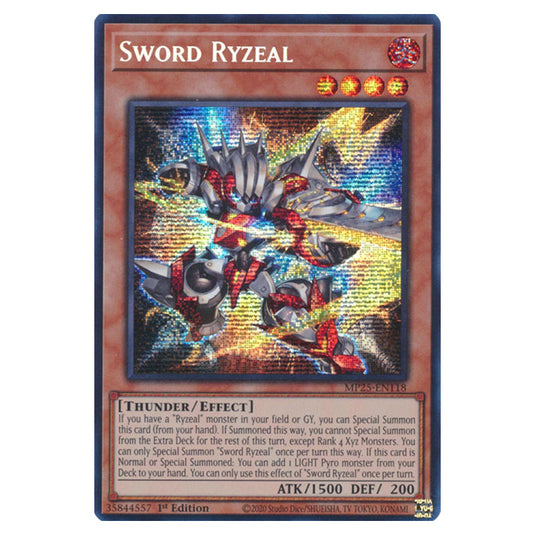 Sword Ryzeal MP25-EN118 card from the Yu-Gi-Oh! set 2025 Mega Pack