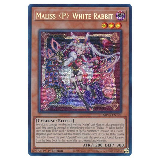 Maliss P White Rabbit MP25-EN122 card from the Yu-Gi-Oh! set 2025 Mega Pack