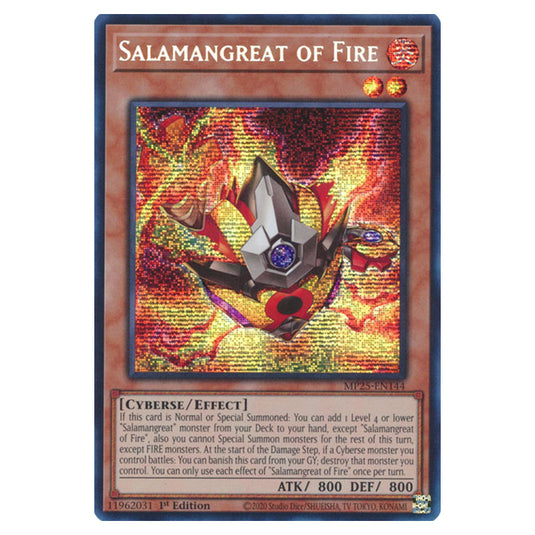 Salamangreat of Fire MP25-EN144 card from the Yu-Gi-Oh! set 2025 Mega Pack