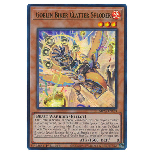 Goblin Biker Clatter Sploder MP25-EN153 card from the Yu-Gi-Oh! set 2025 Mega Pack