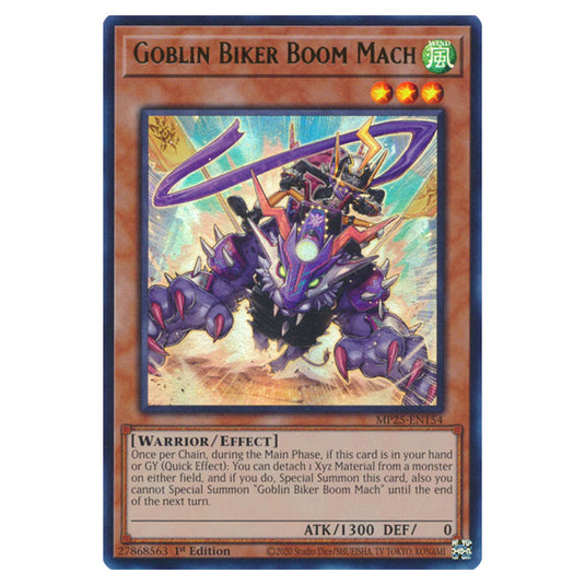 Goblin Biker Boom Mach MP25-EN154 card from the Yu-Gi-Oh! set 2025 Mega Pack