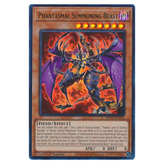 Phantasmal Summoning Beast MP25-EN156 card from the Yu-Gi-Oh! set 2025 Mega Pack