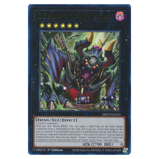 Goblin's Crazy Beast MP25-EN163 card from the Yu-Gi-Oh! set 2025 Mega Pack