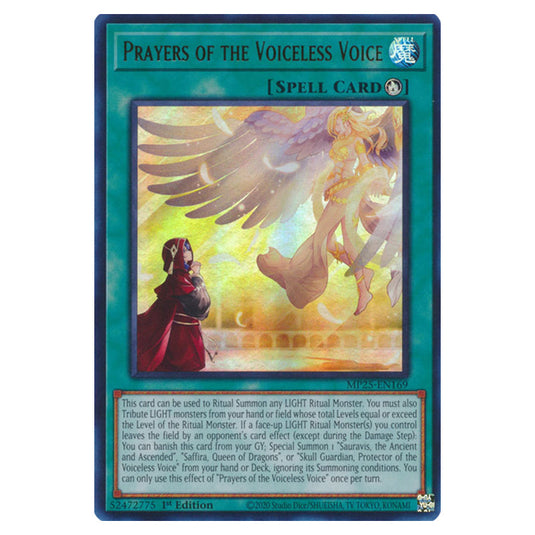 Prayers of the Voiceless Voice MP25-EN169 card from the Yu-Gi-Oh! set 2025 Mega Pack