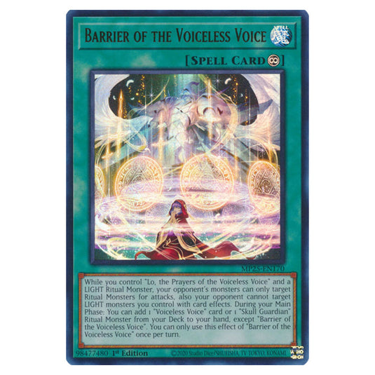 Barrier of the Voiceless Voice MP25-EN170 card from the Yu-Gi-Oh! set 2025 Mega Pack