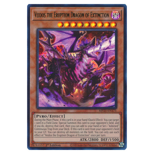 Veidos the Eruption Dragon of Extinction MP25-EN175 card from the Yu-Gi-Oh! set 2025 Mega Pack