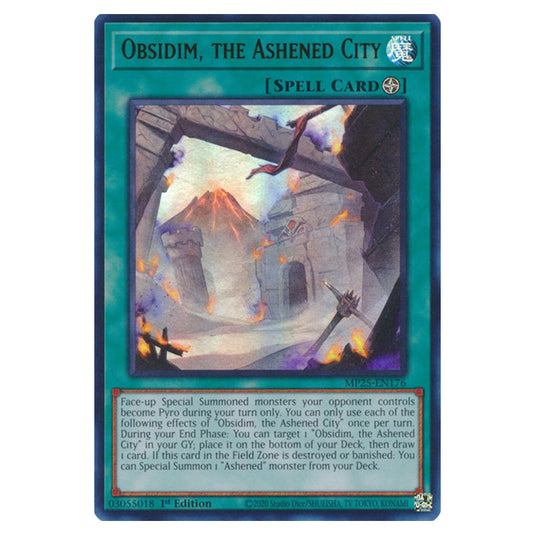 Obsidim, the Ashened City MP25-EN176 card from the Yu-Gi-Oh! set 2025 Mega Pack