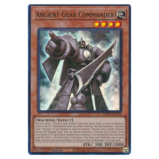 Ancient Gear Commander MP25-EN179 card from the Yu-Gi-Oh! set 2025 Mega Pack