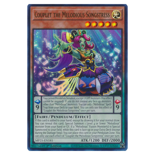 Couplet the Melodious Songstress MP25-EN181 card from the Yu-Gi-Oh! set 2025 Mega Pack