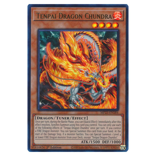 Tenpai Dragon Chundra MP25-EN184 card from the Yu-Gi-Oh! set 2025 Mega Pack