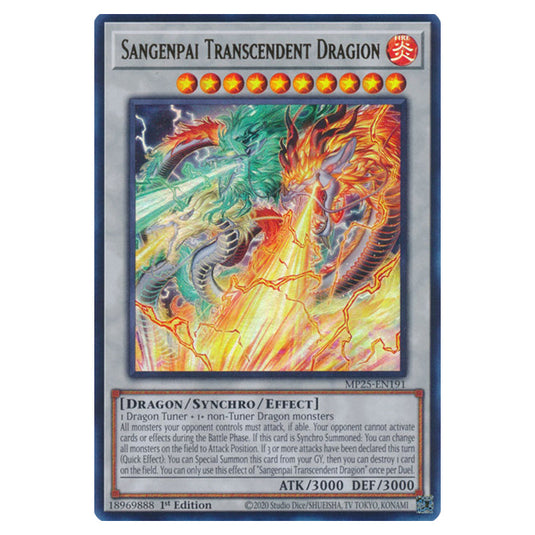 Sangenpai Transcendent Dragion MP25-EN191 card from the Yu-Gi-Oh! set 2025 Mega Pack