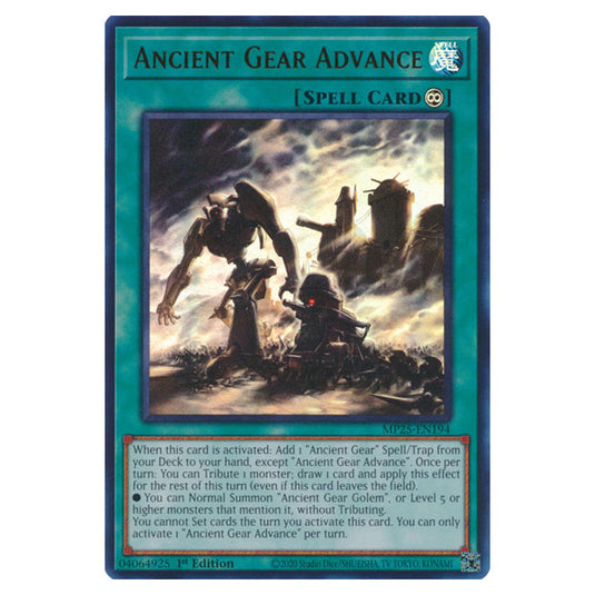Ancient Gear Advance MP25-EN194 card from the Yu-Gi-Oh! set 2025 Mega Pack