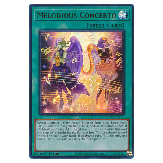 Melodious Concerto MP25-EN195 card from the Yu-Gi-Oh! set 2025 Mega Pack
