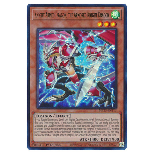 Knight Armed Dragon, the Armored Knight Dragon MP25-EN213 card from the Yu-Gi-Oh! set 2025 Mega Pack