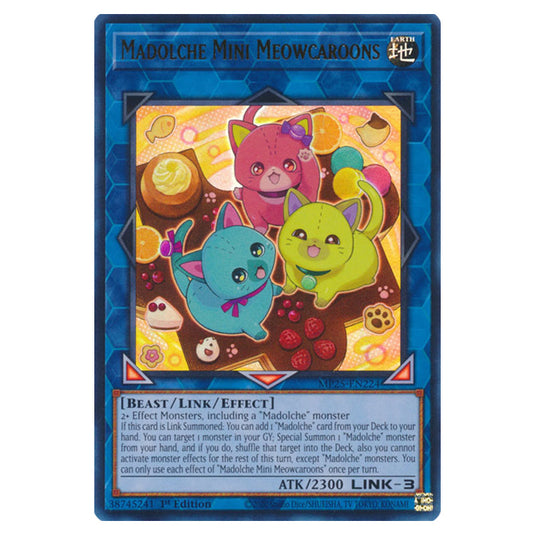 Madolche Mini Meowcaroons MP25-EN224 card from the Yu-Gi-Oh! set 2025 Mega Pack
