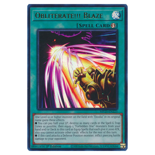 Obliterate!!! Blaze MP25-EN225 card from the Yu-Gi-Oh! set 2025 Mega Pack
